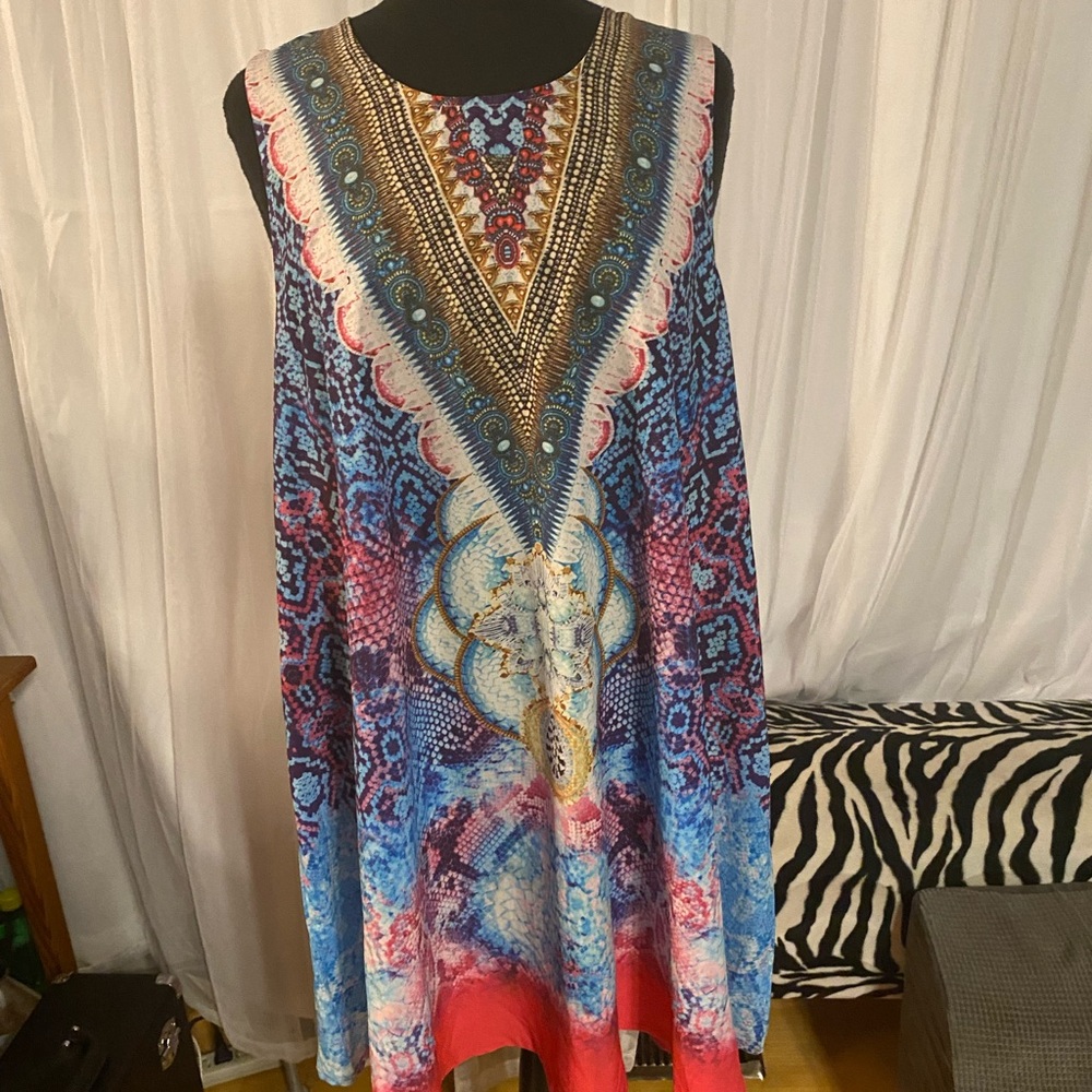 Papillon Blanc Multicolor Sleeveless Dress